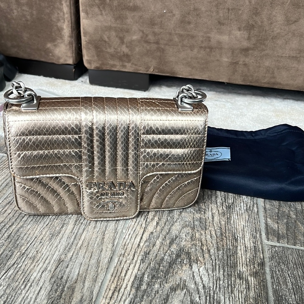 Brand new diagramme flap Prada shoulder bag